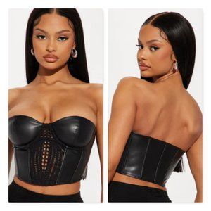 Faux Leather Corset Top